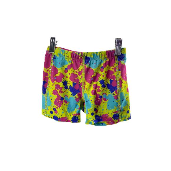 BCG Girls' Multicolored Splatter Athletic Shorts Youth Size Small/7 - Picture 1 of 9